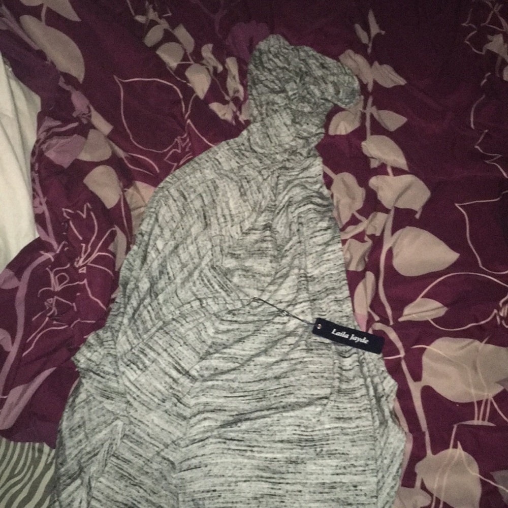 Gray Sweater with a hoodie